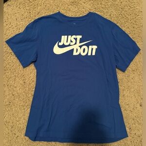 L nike blue just do it tshirt